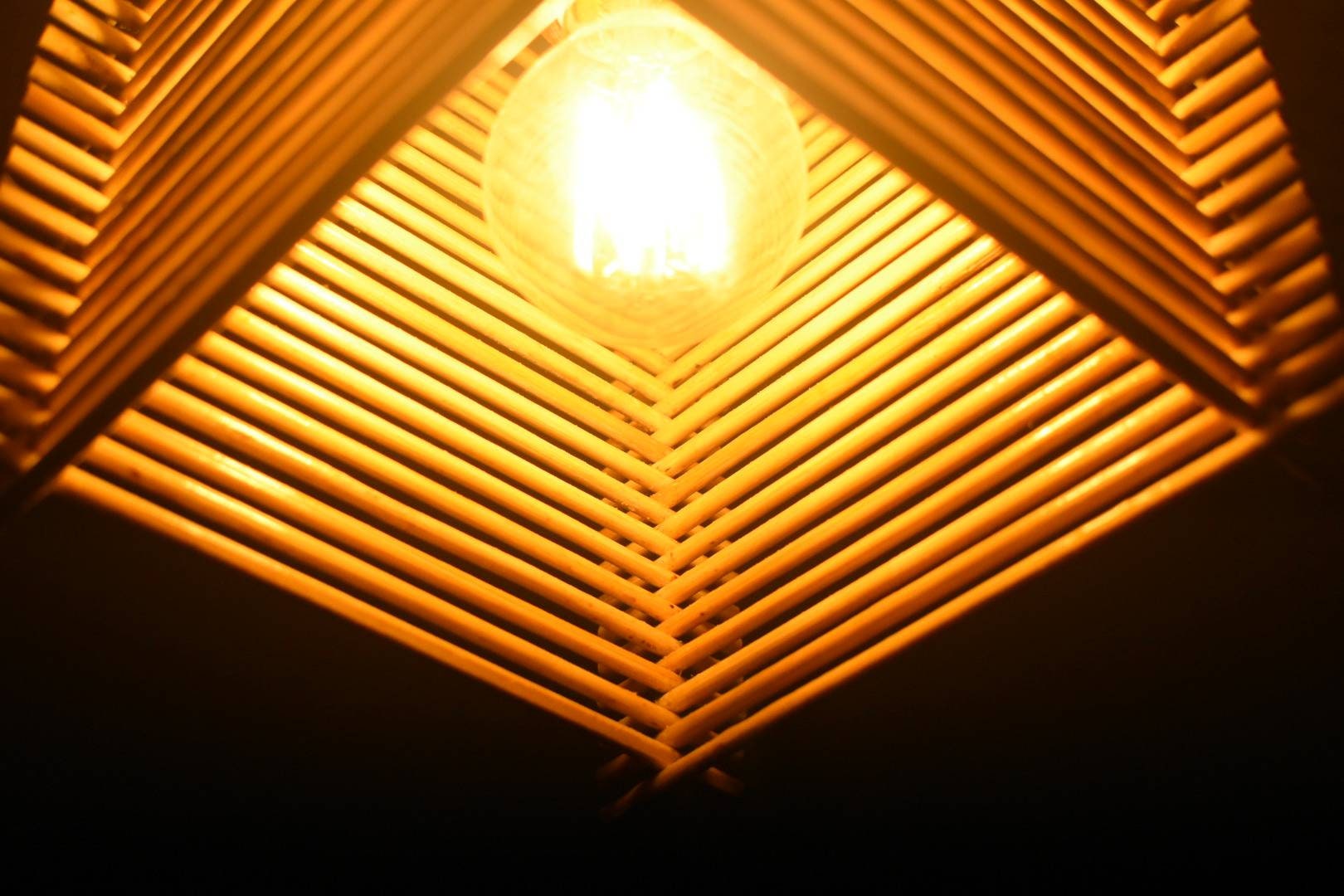 Square Bamboo Lampshade ceiling Light 