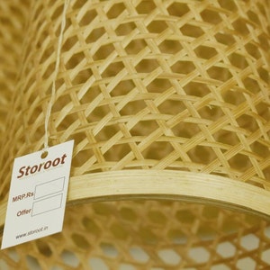 Honey comb Bamboo Lampshade conical shape Handmade Lantern Wicker Hanging Lamp Woven Ceiling Light Rattan Pendant Lamp shade image 3