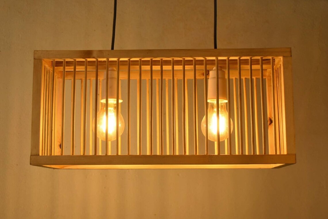 Long Dining Table Chandelier Pendant Lighting Squre Light Etsy