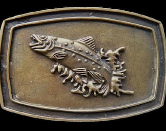 Fishing Belt Buckle Trout Salmon Fly Fishing Angler