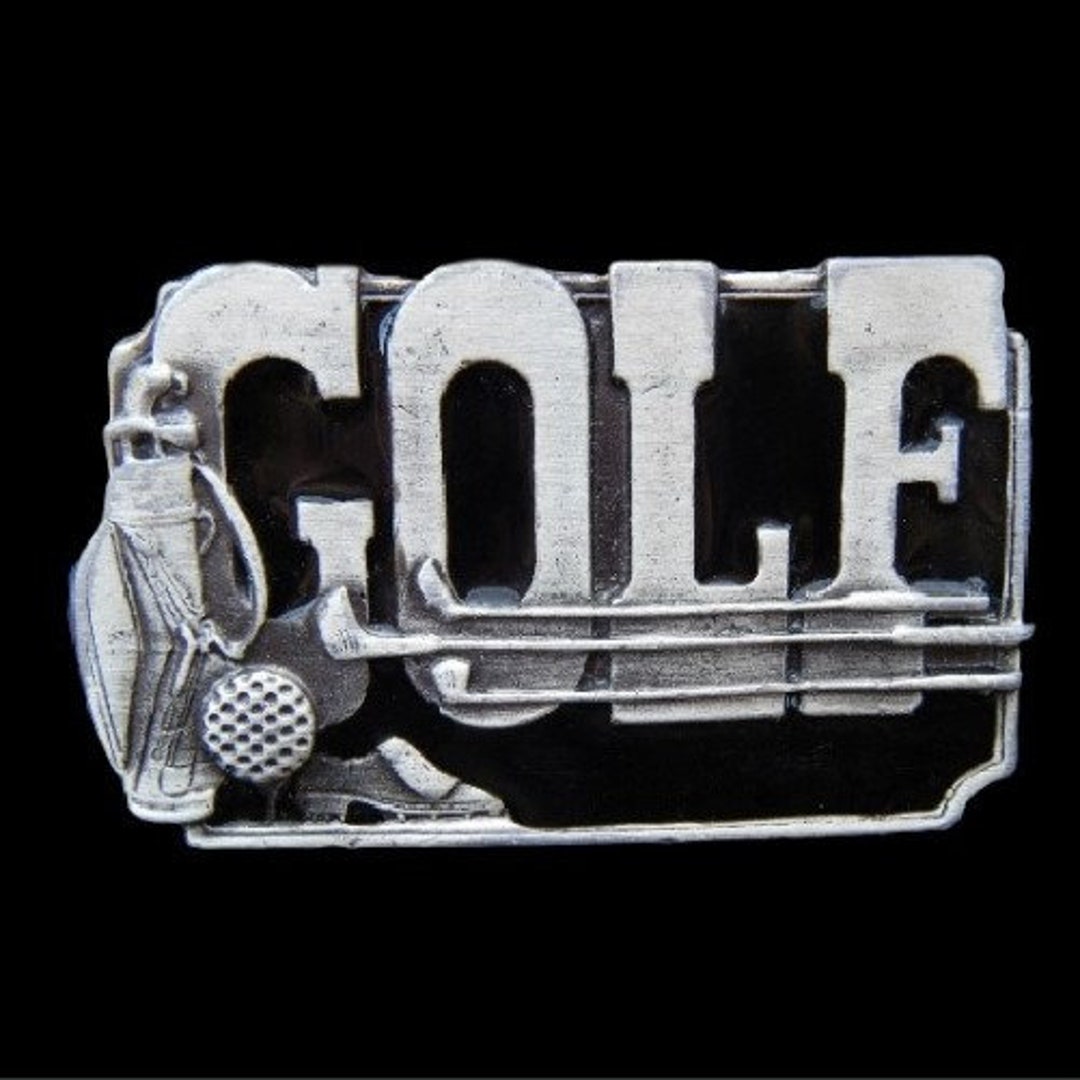 Golf Belt Buckle Golfing Sports Game Bag Balls Clubs Golfer's Buckles