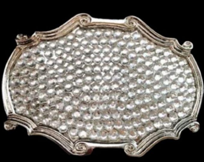 Rhinestone Belt Buckle White Rhinestones Western Girls Belts & Buckles