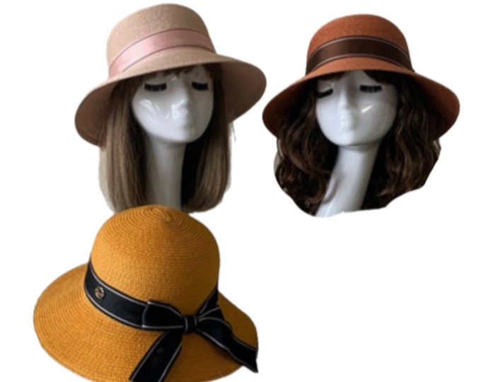 Women Natural Packable Wide Brim Casual Straw Summer Sun Hats