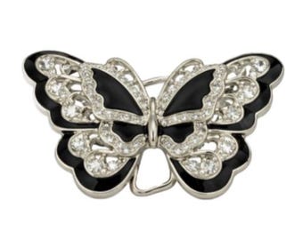 Butterfly Belt Buckle Rhinestone Fashion Wide Buckles