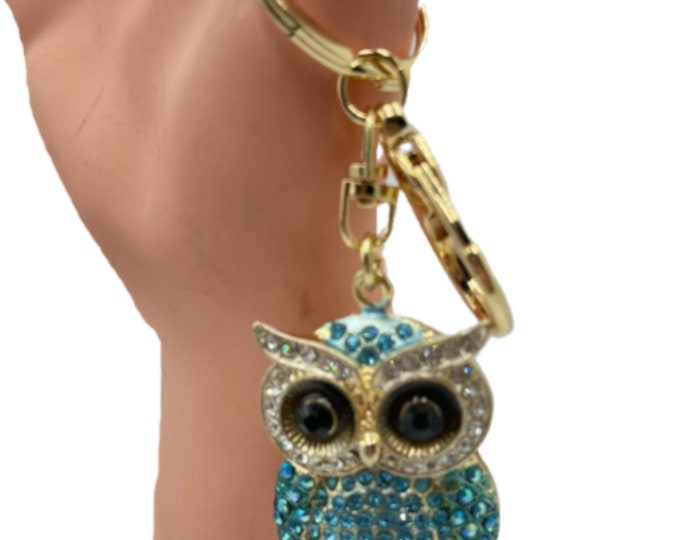 Metal Key Chain Owl Keychain Pendent Handbag Crystal Keyring Bag Accessories