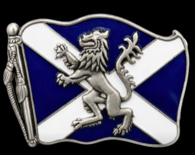 Scotland Flag Belt Buckle Scots Rampant Lion St. Andrew Cross Scottish Flags Buckles