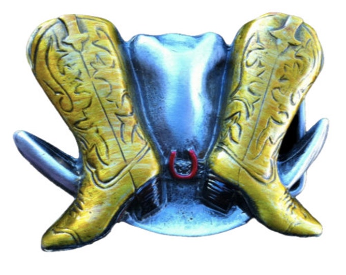 Cowboy Boots Belt Buckle Western Boot Hat Rodeo Cowgirl Cowboy Buckles