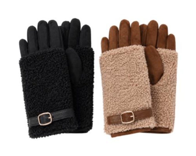 Women’s Sherpa Fleece Winter Gloves with Buckle Strap
