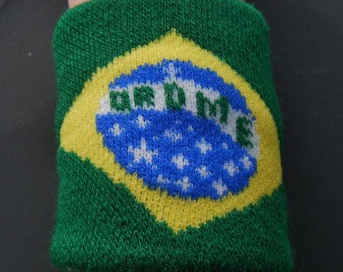 Brazilian Flag Tennis Wristband Brazilian Wrist Sweatband