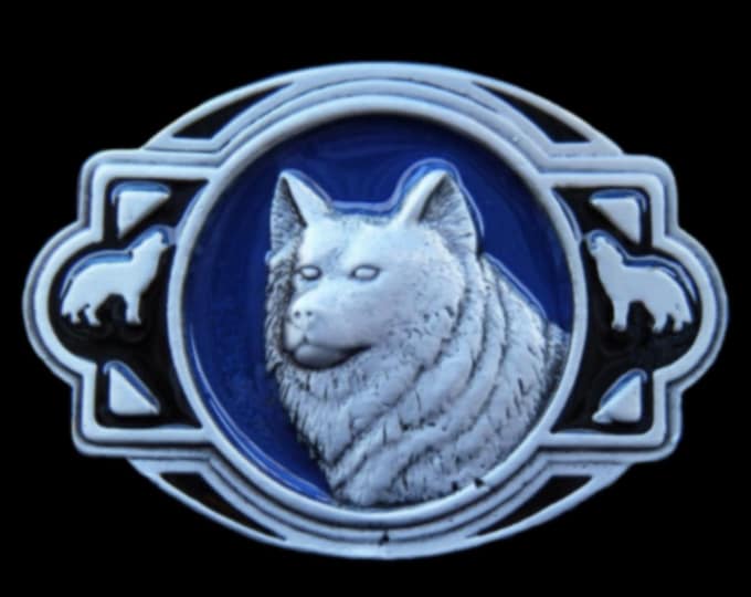 Native American Indian Wolf Wild Animal Belt Buckle