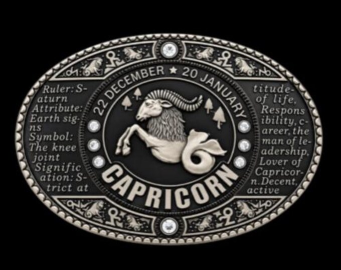 Capricorn Zodiac Sign Belt Buckle Astrology Horoscope Birthday Celestial New