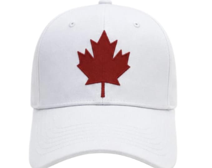 White Canada Canadian Red Maple Leaf Flag Hat BaseBall Ball Cap