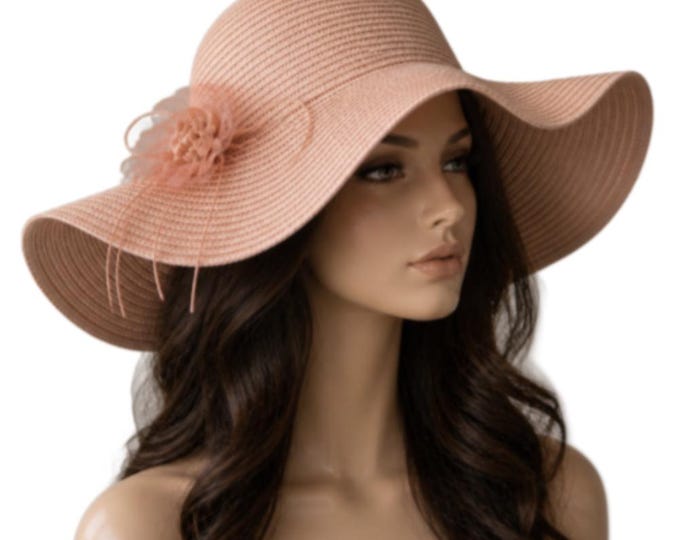 Summer Jazz Hats For Women's Pearl Design Casual Panama Wide Brim Adjustable Hat