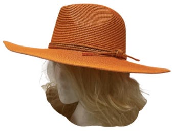 Women's Brim Straw Derby Hat Sun Floppy Wide Brim With Ribbon Folding Beach