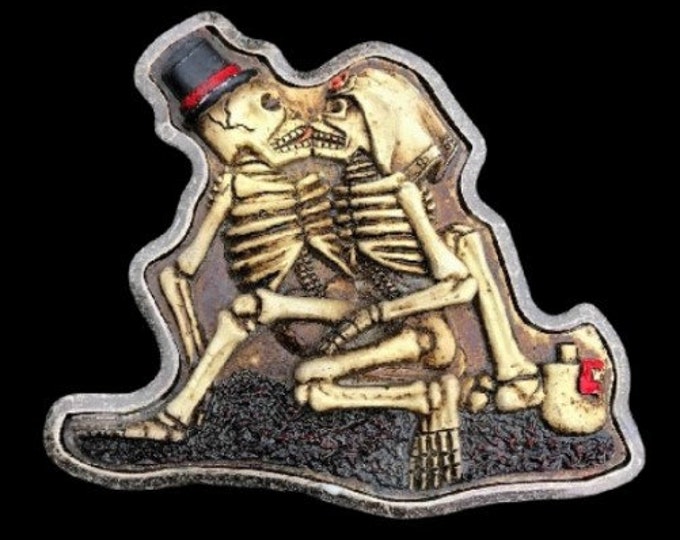 Skulls Kissing Belt Buckle Till Death Do Us Part Skull Skeletons Buckles Belts