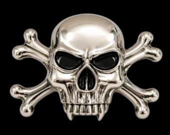 Skull Skeleton Crossbones Skullhead Belt Buckle
