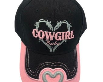 Cowgirl Babe Adjustable One Size Fits All Baseball Embroidered Cap Hat