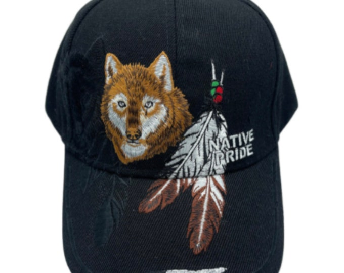 Native Pride American Dreamcatcher Indian wolf Embroidered Cap Hat