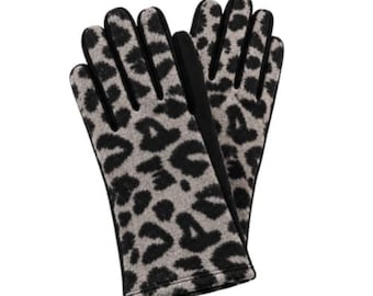Women's Animal Print Cheetah Leopard Gloves Winter Fall Fashion
