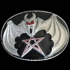 Pentagram Belt Buckle Pentagon Bat Vampire Evil Gothic Star Buckles Belts
