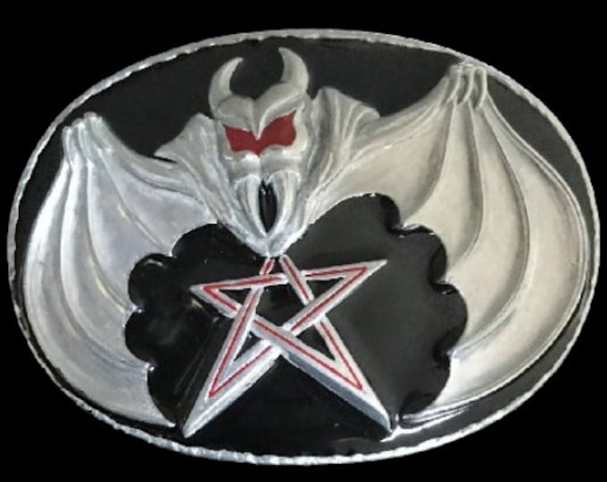 Pentagram Belt Buckle Pentagon Bat Vampire Evil Gothic Star Buckles Belts