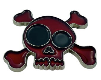 Poison Skeleton Skull Cross Bones Enamel Metal Fashion Belt Buckle