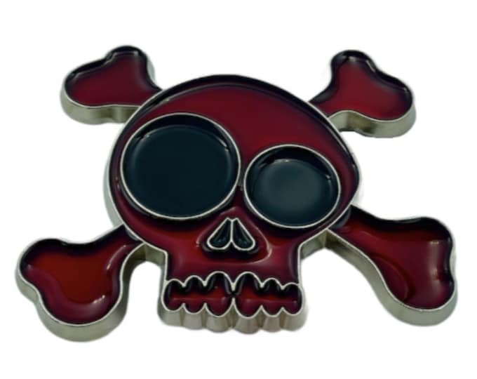 Poison Skeleton Skull Cross Bones Enamel Metal Fashion Belt Buckle