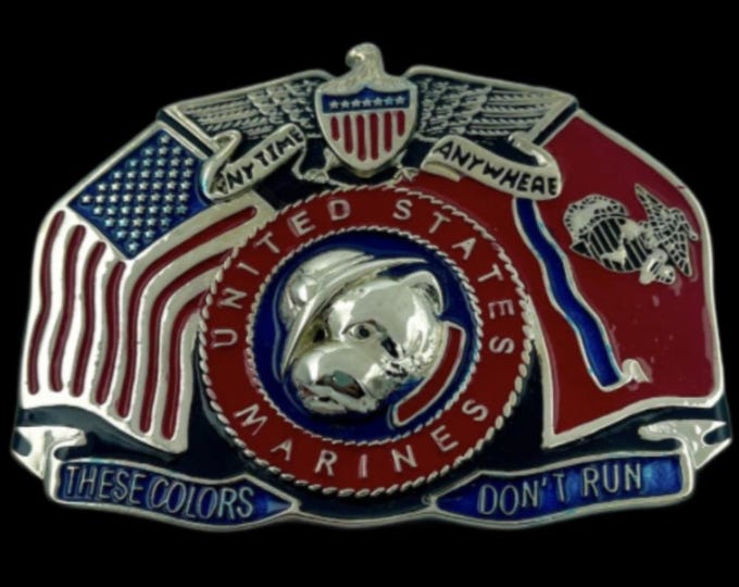 US Navy Marines Flag These Colors Don't Run Belt Buckle