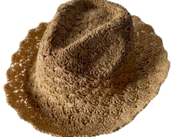 Crochet Style Straw Vented Sombrero Women's Summer Hat