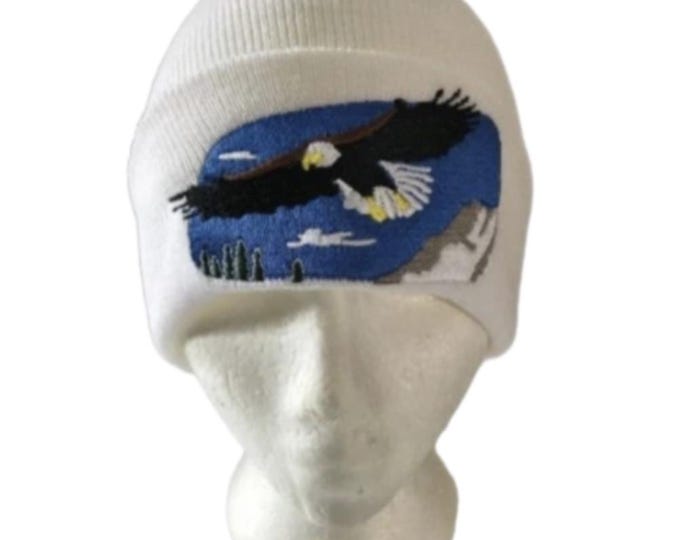 Flying Eagle Unisex White Winter Hat Beanie Hats Tuque Toque