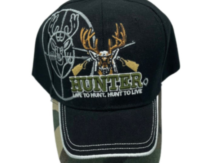 Hunter Live To Hunt Hunt To LiveDeer Buck Outdoor Sports Cap Hat