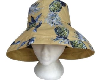 Sun Hat Wide Brim UV Protection Women Summer Floral Foldable Bucket Hats