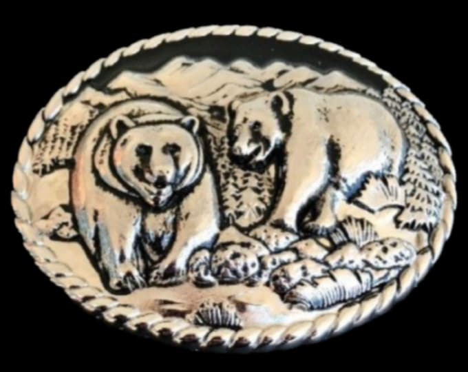 Grizzly Black Brown Bear Bears Belt Buckle Buckles