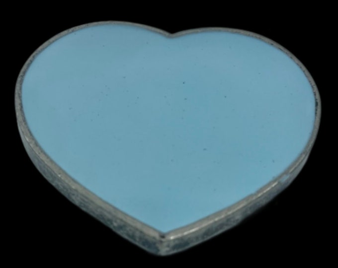 Love Gift Valentine Light Blue Heart Belt Buckle Boucle de Ceinture