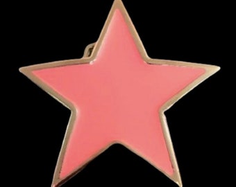 Star Pink Stars Socialist Rockstar Belt Buckles