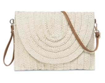 Women Straw Clutch Bag Summer Beach Woven Crossbody Shoulder Bags