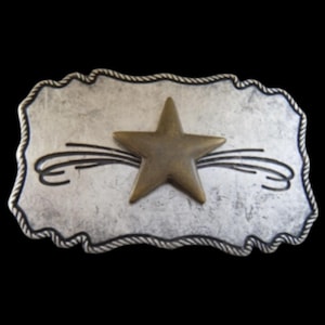 Cowboy Cowgirl Sheriff Western Shooting Star Belt Buckle