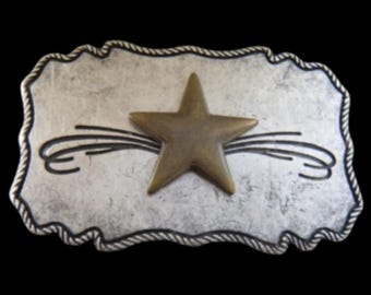 Cowboy Cowgirl Sheriff Western Shooting Star Belt Buckle