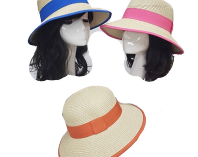 Summer Floppy Straw Hat Women Ladies Wide Brim Beach Hat Sun Foldable Cap