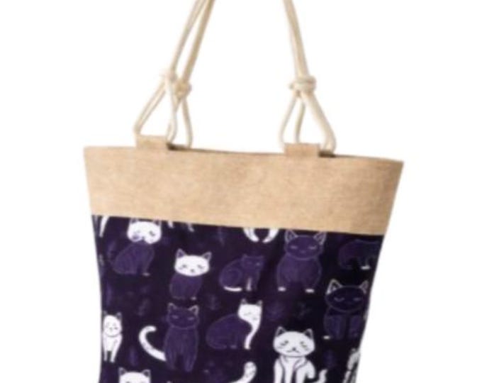 Large Capacity Zipper Handbag Shopping Travel Cat Tote Shoulder Beach Bag