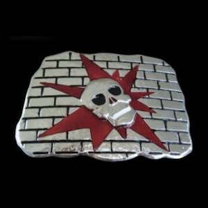 Belt Buckle Skull Brick Wall Human Skeleton Boucle de Ceinture