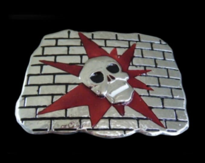 Belt Buckle Skull Brick Wall Human Skeleton Boucle de Ceinture