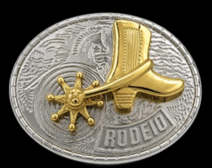 Cool Western Cowboy Boot Rodeo Spinning Spur Belt Buckle Boucle De Ceinture