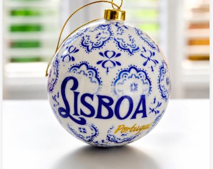 Traditional Portugal Lisboa Tiles Themed Christmas Double Sided Ornament
