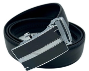 Genuine Leather Men's Ratchet Dress Belts With Adjustable Automatic Buckles