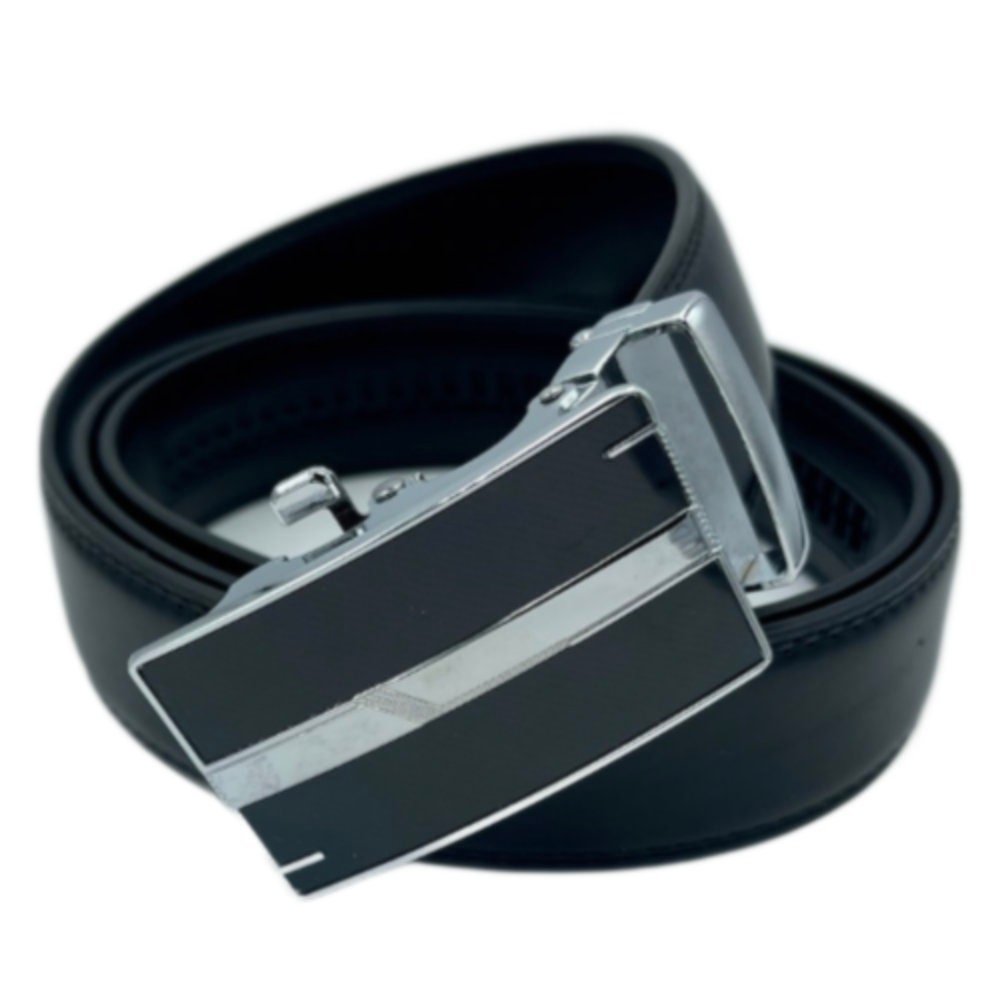 Genuine Leather Men's Ratchet Dress Belts With Adjustable Automatic Buckles
