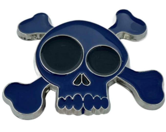 Poison Skeleton Skull Cross Bones Metal Fashion Belt Buckle
