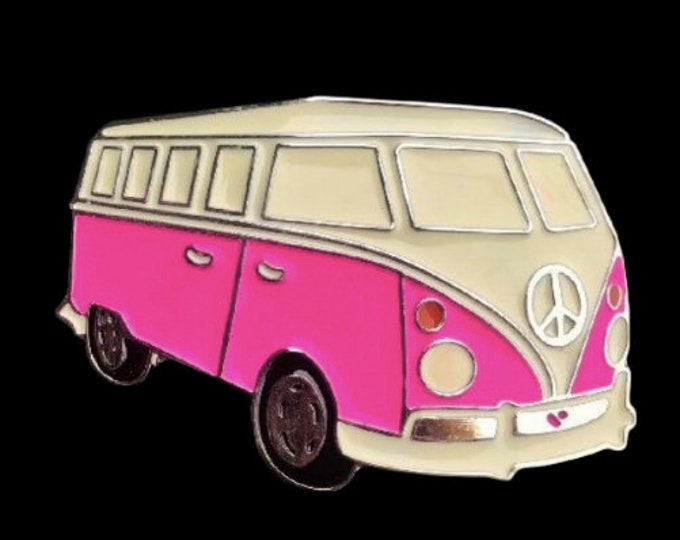 Belt Buckle Camper Van Pink Motorhome Peace Love Hippie Era Campers Belts Buckles