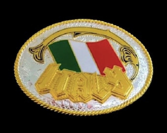 Italy Belt Buckle Italian National Flag Cowboy Western Buckles