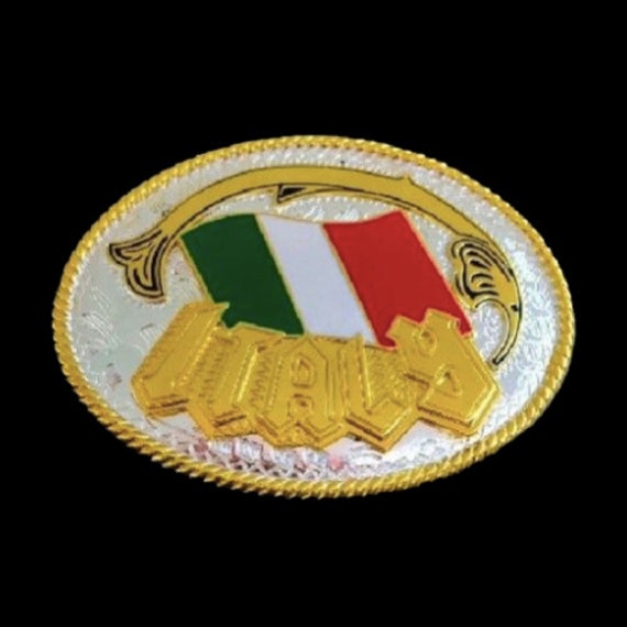 Italy Belt Buckle Italian National Flag Cowboy Western Buckles
